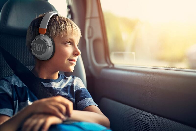 JBL JR460NC Wireless Over-Ear Noise Cancelling Kids Headphones, Built-In Mic, 20 Hour Battery, Designed for Kids, Detachable Audio Cable - White, JBLJR460NCWHT